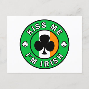 Kiss Me jag är irländsk Vykort