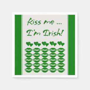 Kiss Me jag är irländska Pappra Napkins Pappersservett