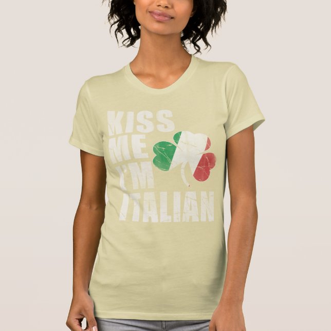 Kiss Me jag är italiensk St patrick's day T-shirt (Framsida)