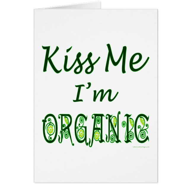 Kiss Me jag är Organic Grönt Satt Hälsningskort (Framsidan)