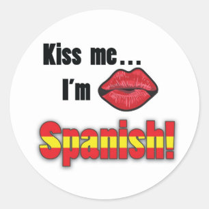Kiss Me, jag är spanska Runt Klistermärke