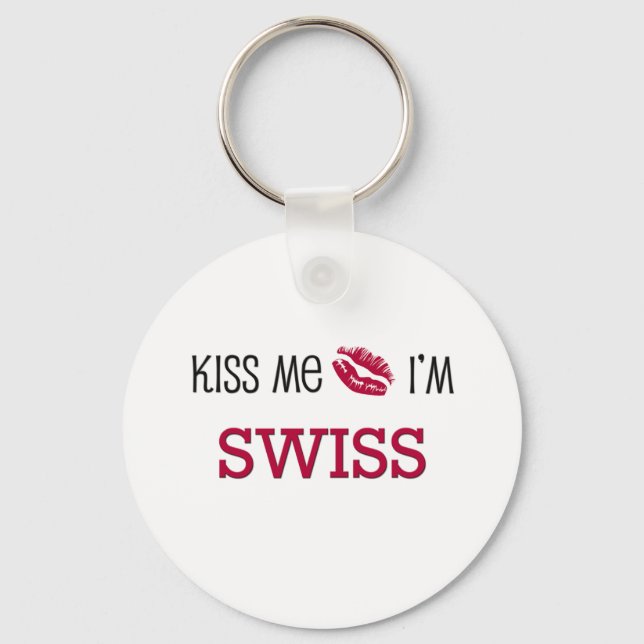 Kiss Me jag är SWISS Nyckelring (Framsida)