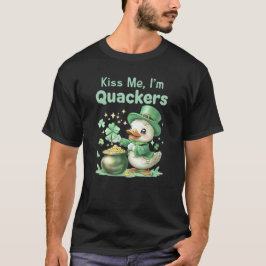 "Kiss Me, jag'm Quackers" St. Patrick's Day Duckli T Shirt