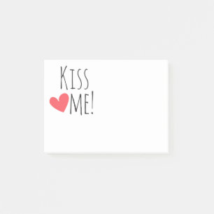 Kiss Me Kärlek Quote Red Heart Bröllop Möhippa Post-it Block