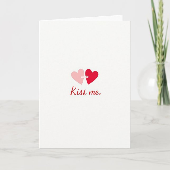Kiss Me Love Romance Card Kort (Framsida)