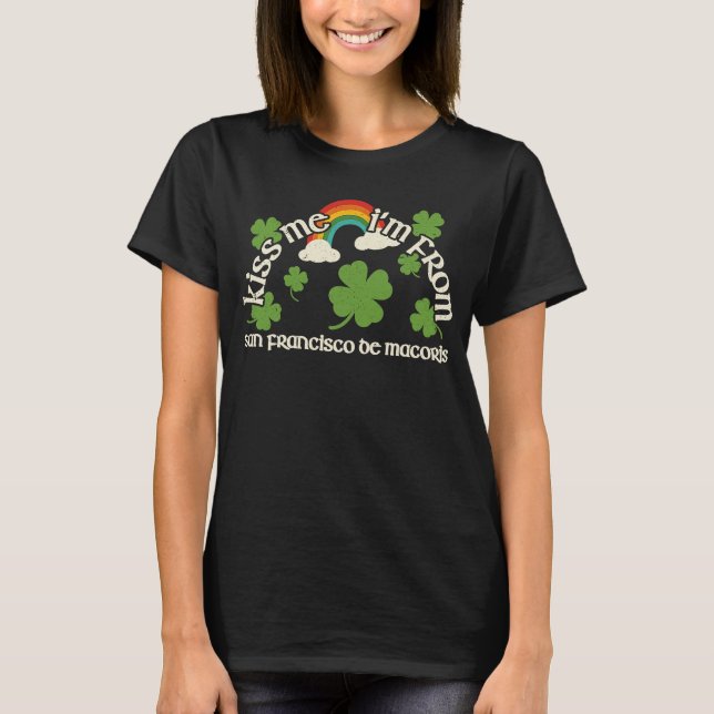 Kiss Me Shamrock  City St Patrick's Day San Franci T Shirt (Framsida)