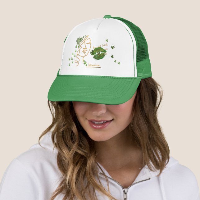Kiss me Shamrock läppar white grönt Female Hat Keps (In Situ)