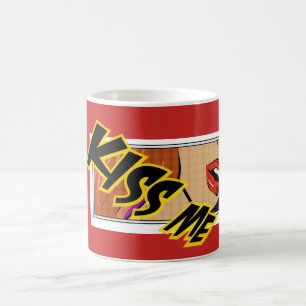Kiss Me Tecknad-popup-artikel Kaffemugg