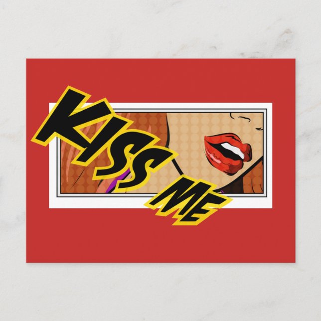 Kiss Me Tecknad-popup-artikel Vykort (Framsida)