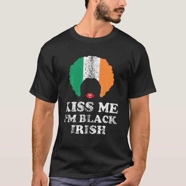 Kiss Mee I är Blck Irish History Funny St Patricks T Shirt (Framsida)