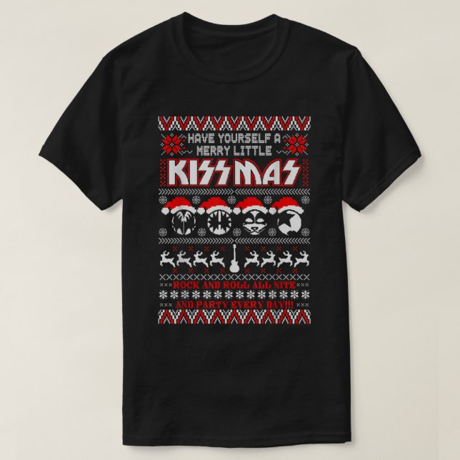 KISS Merry Little KISSmas T Shirt (Design framsida)