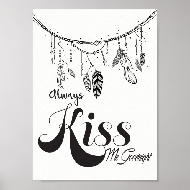 Kiss mig Goodnight Wall Art Poster (Framsidan)