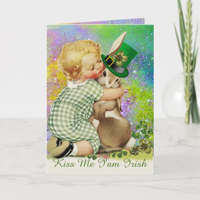 KISS MIG JAG ÄR IRISH/BABY, KANBBIT, LEPRECHAUN HA KORT (Framsida)