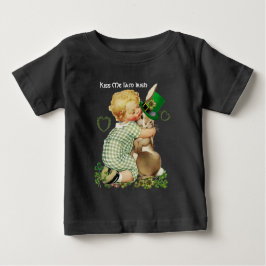 KISS MIG JAG ÄR IRISH/BABY, KANBBIT MED LEPRECHAUN T-SHIRT