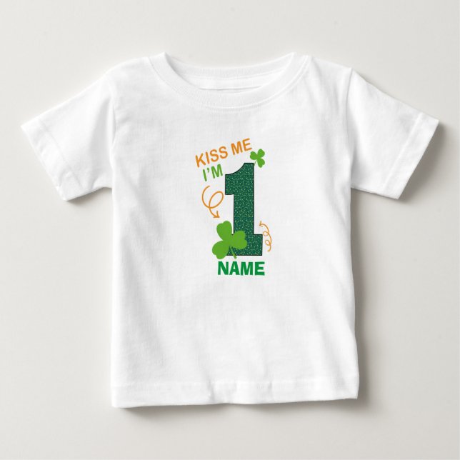 Kiss mig jag fyller år 1:a St. Patricks Irish T Shirt (Framsida)