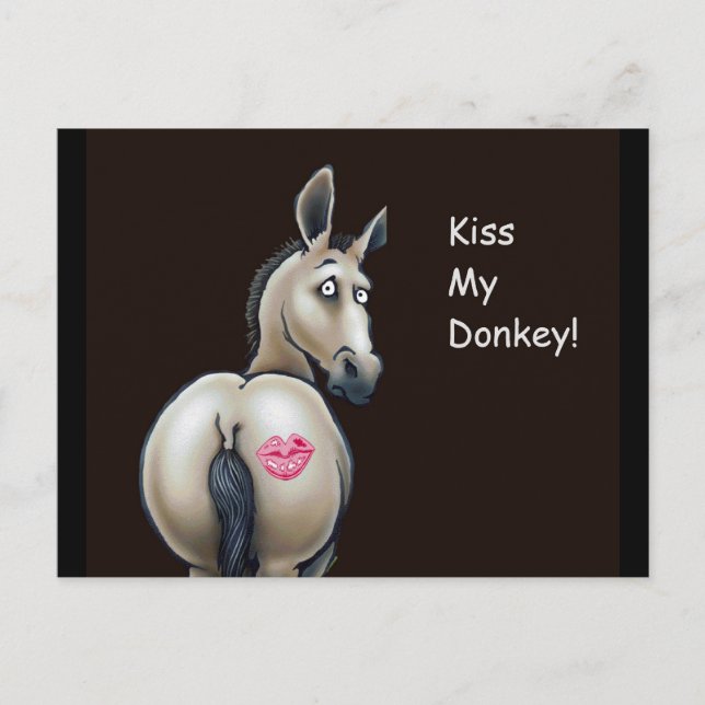 Kiss mina postkort för Donkey Vykort (Framsida)