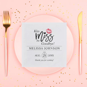 Kiss Miss AdjAdjAdjö Ring Möhippa Bachelorette Pappersservett