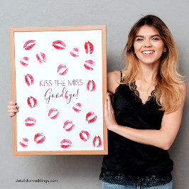 Kiss miss Adjö Bachelorette Game Keepsaké Poster