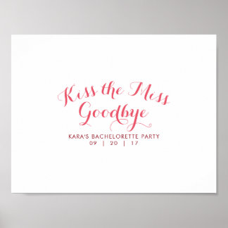 Kiss Miss Adjö Bachelorette Party Guest Poster