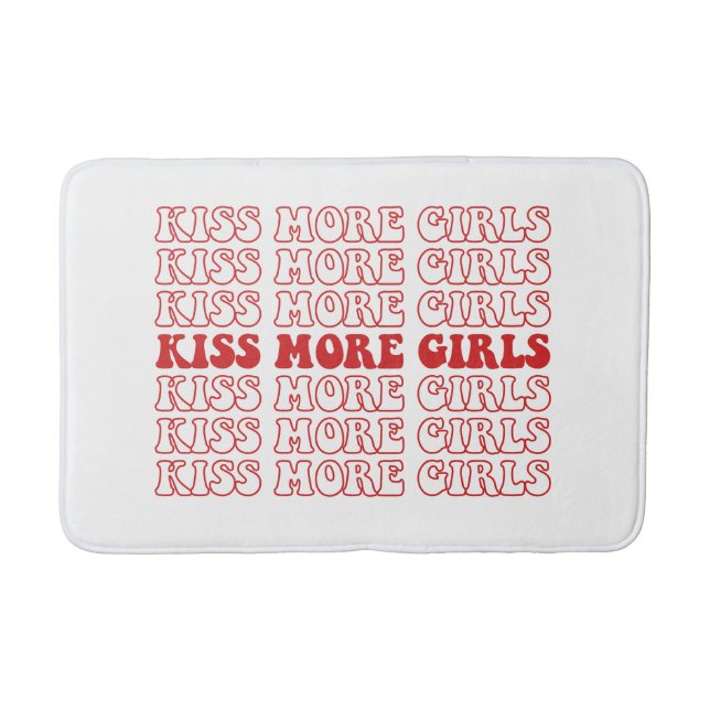 Kiss More Girls Lesbisk Bisexual LGBTQ Pride Month Badrumsmatta (Framsidan)