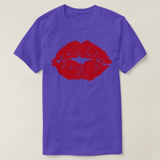 Kiss Mouth Red Läppar T Shirt (Design framsida)