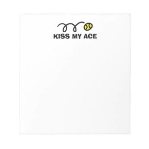 KISS MY ACE-Anteckningsblock med roliga tennis bol Anteckningsblock
