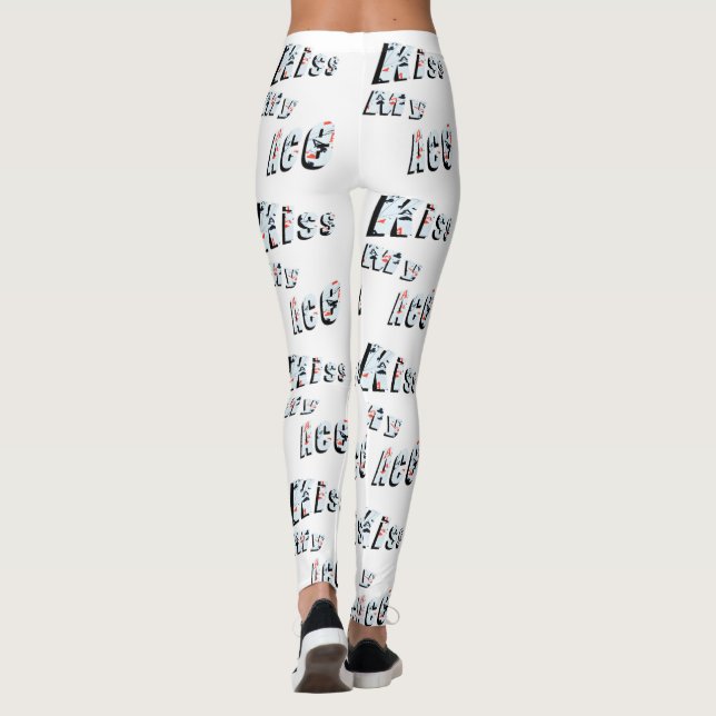 Kiss My Ace, Dam White Poker Logotyp Leggings (Baksida)