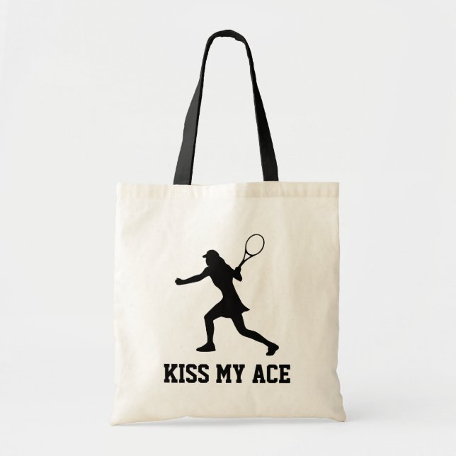 Kiss My Ace lustiga tennis tote bag för kvinnor Tygkasse (Framsidan)