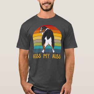 Kiss My Auss Funny Aussie Mamma Aussie Owner Retro T Shirt