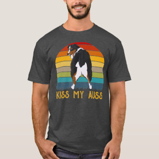 Kiss My Auss Funny Aussie Mamma Aussie Owner Retro T Shirt