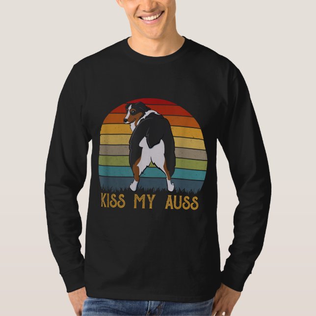 Kiss My Auss Funny Aussie Mamma Aussie Owner S T Shirt (Framsida)