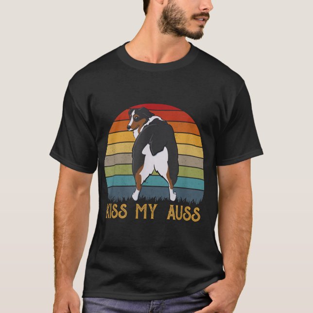 Kiss My Auss Funny Aussie Mamma Aussie Owner S T Shirt (Framsida)