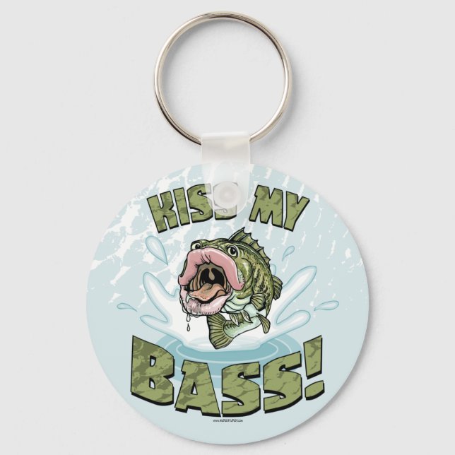 Kiss My Bass Big Mouth Fish Gear Nyckelring (Framsida)