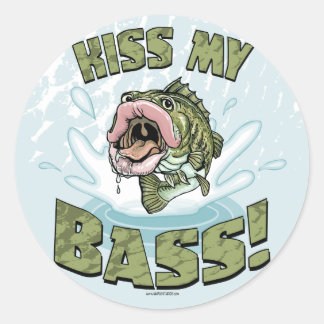 Kiss My Bass Big Mouth Fish Gear Runt Klistermärke