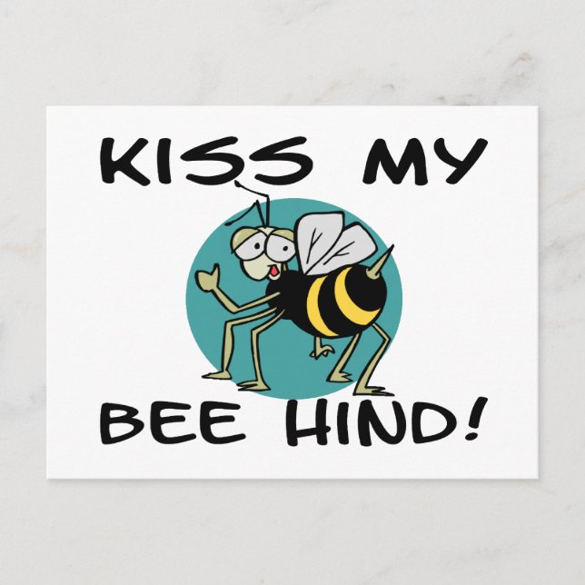 Kiss My Bee Hind Vykort (Framsida)