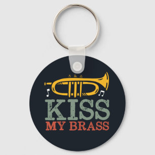 Kiss My Brass Funny Trumpet Player Puns Nyckelring