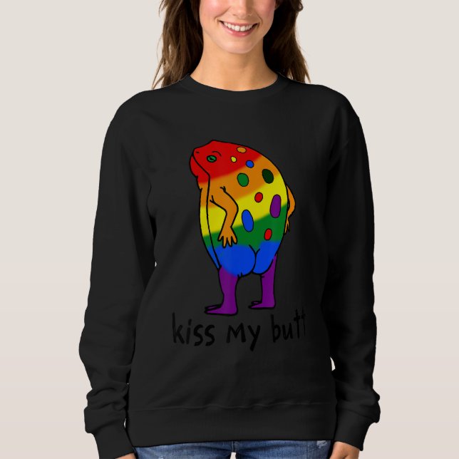Kiss My Butt LGBT Frog T Shirt (Framsida)