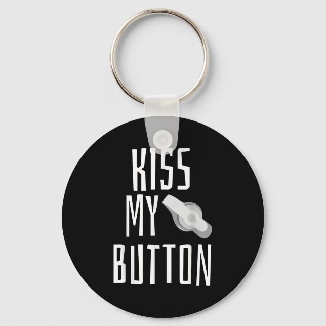 Kiss My Button Matar Tube Awareness Tubie G-tube Nyckelring (Framsida)