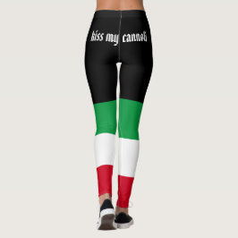 Kiss my cannoli lustisk italiensk flagga leggings