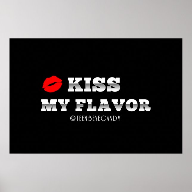 Kiss My Flavor Red Läppar Vape Poster (Framsidan)