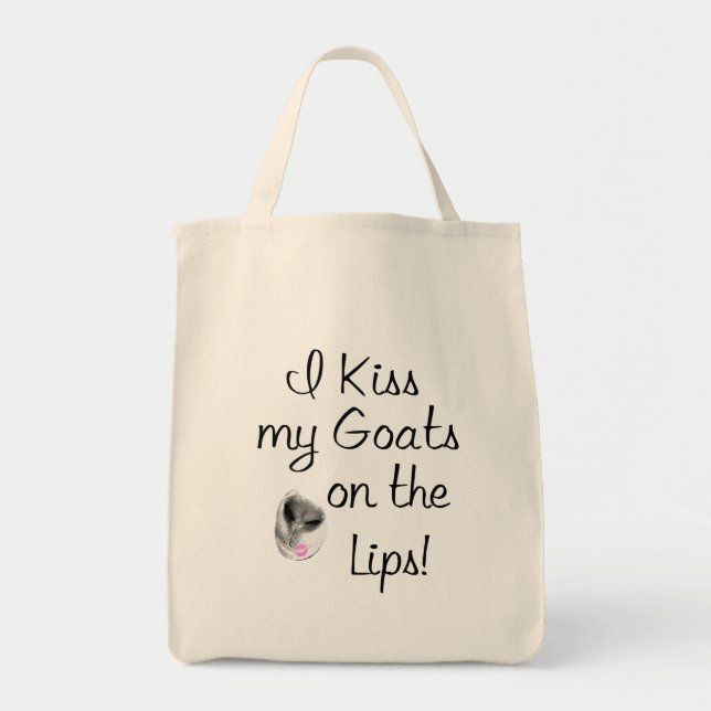 Kiss My Goats Funny Goat Ord Tygkasse (Framsidan)