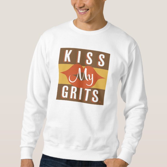 Kiss My Grits Lång Ärmad Tröja (Framsida)