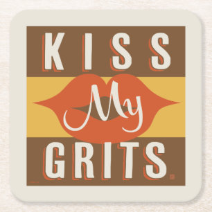 Kiss My Grits Underlägg Papper Kvadrat