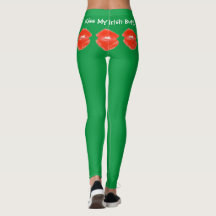 Kiss My Irish Butt Grönt St. Patricks Day Leggings
