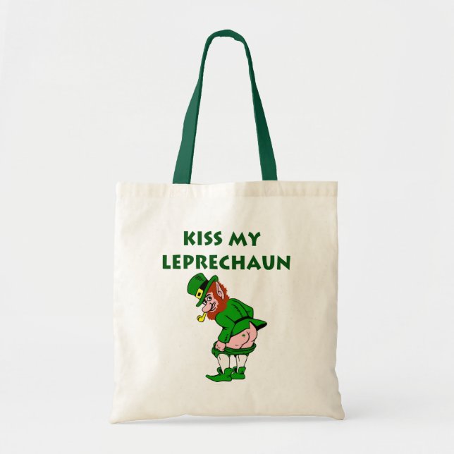 Kiss My Leprechaun Tote Bag Tygkasse (Framsidan)