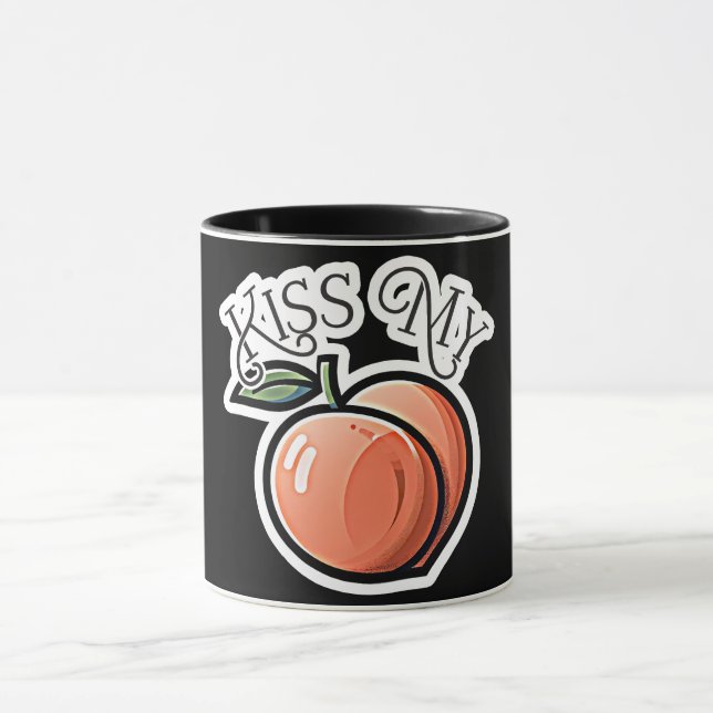 Kiss my Peach Peacher Funny Fruit Mugg (Center)