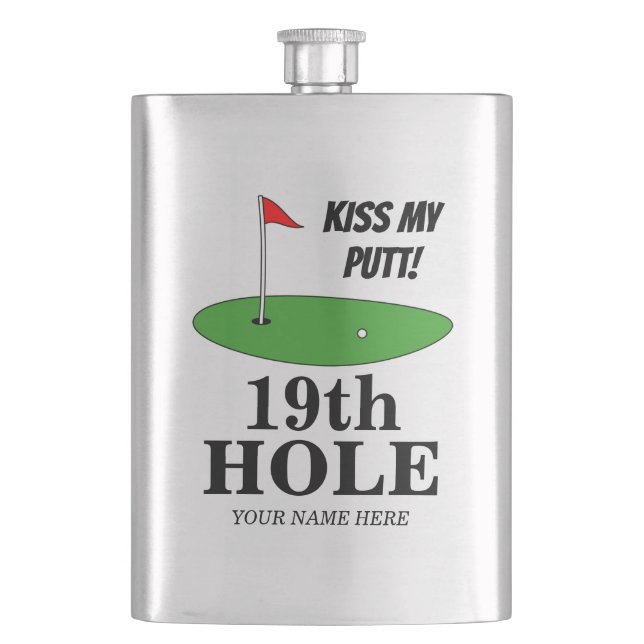 Kiss My Putt 19:e Hål lustiga golfingpresenter anp Fickplunta (Framsidan)