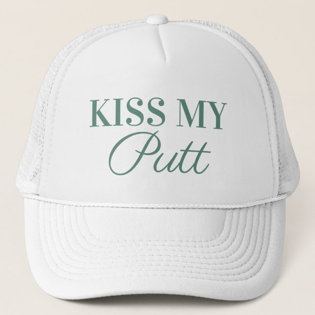 Kiss My Putt Funny Golf Hat Keps (Framsida)