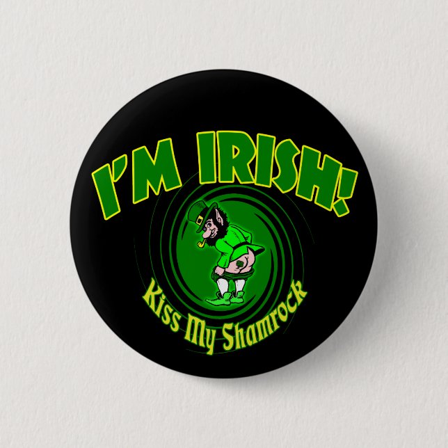 Kiss My Shamrock Button Knapp (Framsida)