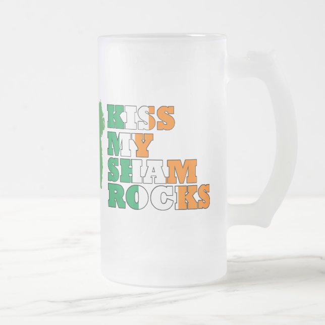 Kiss my shamrocks frostat ölglas (Höger)
